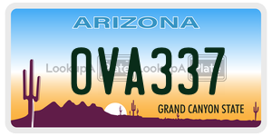 0VA337 license plate in Arizona