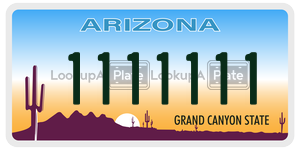 1111111 license plate in Arizona