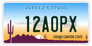 12A0PX license plate in Arizona
