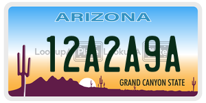 12A2A9A  license plate in AZ