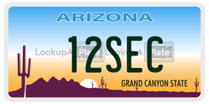 12SEC  license plate in AZ
