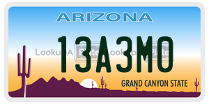 13A3M0  license plate in AZ