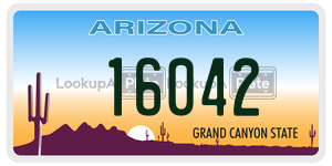 16042  license plate in AZ
