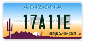 17A11E license plate in Arizona
