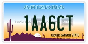 1AA6CT license plate in Arizona