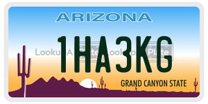 1HA3KG license plate in Arizona