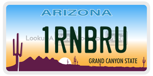 1RNBRU license plate in Arizona