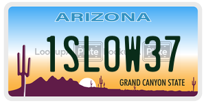 1SLOW37  license plate in AZ