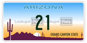 21 license plate in Arizona