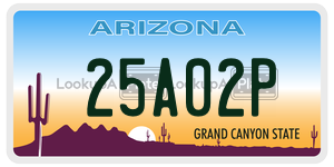 25A02P license plate in Arizona