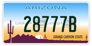 28777B  license plate in AZ