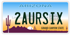 2AURSIX license plate in Arizona