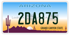 2DA875  license plate in AZ