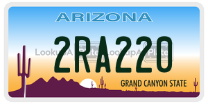 2RA220  license plate in AZ