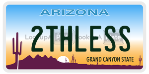 2THLESS license plate in Arizona