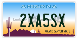 2XA5SX  license plate in AZ