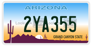 2YA355 license plate in Arizona