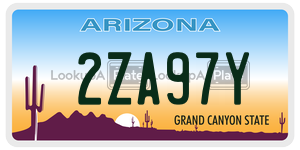 2ZA97Y  license plate in AZ