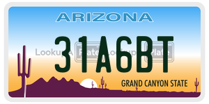 31A6BT  license plate in AZ