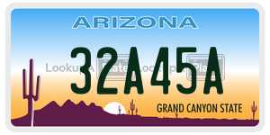 32A45A  license plate in AZ