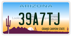 39A7TJ  license plate in AZ