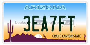 3EA7FT license plate in Arizona
