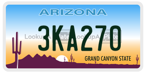 3KA270  license plate in AZ