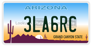 3LA6RC license plate in Arizona