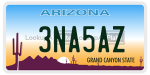 3NA5AZ  license plate in AZ