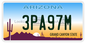 3PA97M license plate in Arizona