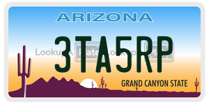 3TA5RP license plate in Arizona