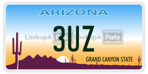 3UZ license plate in Arizona