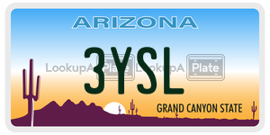 3YSL  license plate in AZ