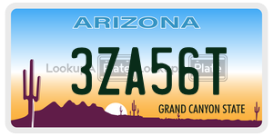 3ZA56T  license plate in AZ