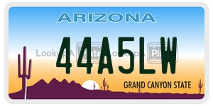 44A5LW  license plate in AZ