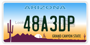48A3DP license plate in Arizona