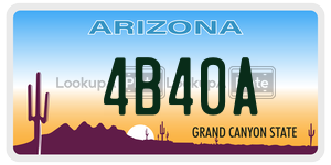4B40A license plate in Arizona