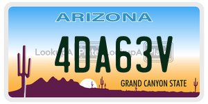 4DA63V license plate in Arizona