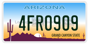 4FR0909 license plate in Arizona