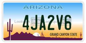 4JA2V6  license plate in AZ