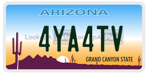 4YA4TV license plate in Arizona