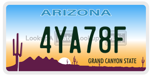 4YA78F license plate in Arizona