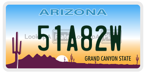 51A82W  license plate in AZ