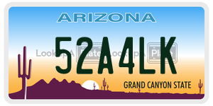 52A4LK license plate in Arizona