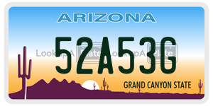 52A53G  license plate in AZ