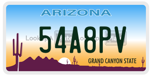 54A8PV  license plate in AZ