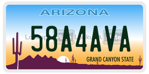 58A4AVA  license plate in AZ