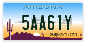 5AA61Y license plate in Arizona
