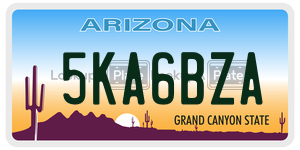 5KA6BZA license plate in Arizona