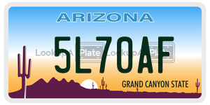 5L70AF  license plate in AZ